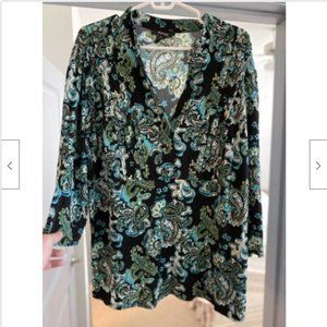 Style & Co. V-Neck Top - Paisley - 3x - NWOT